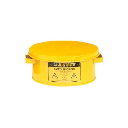 Justrite Justrite Bench Can, 1-Gallon, w/ Basket, Yellow,  10380